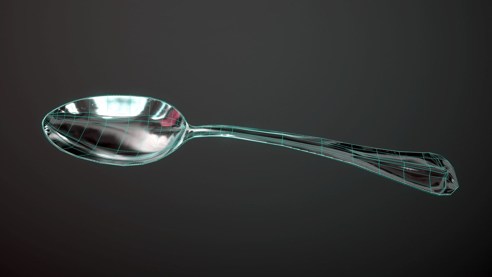 Silver flatware - Game ready low-poly 3D model and textures Low-poly 3D model_12