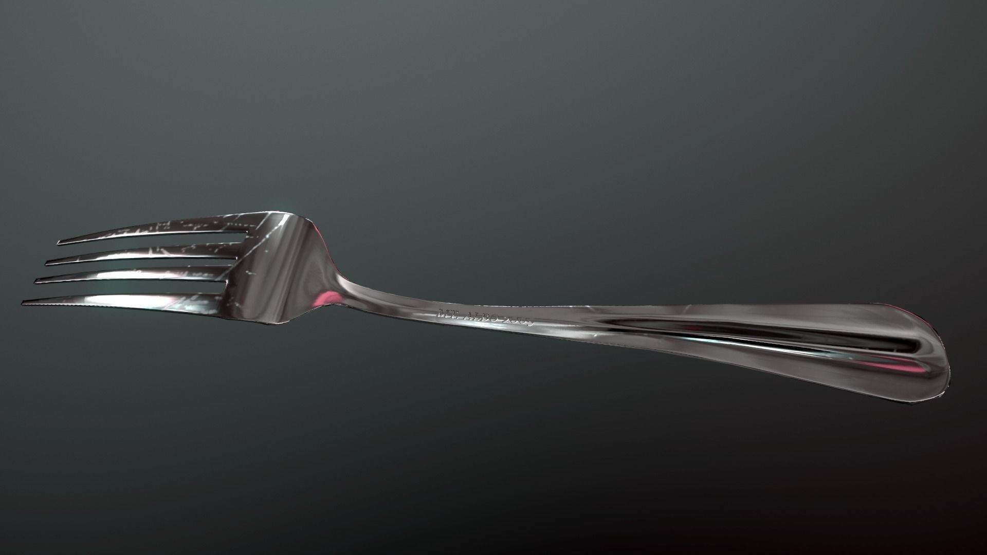 Silver flatware - Game ready low-poly 3D model and textures Low-poly 3D model_8