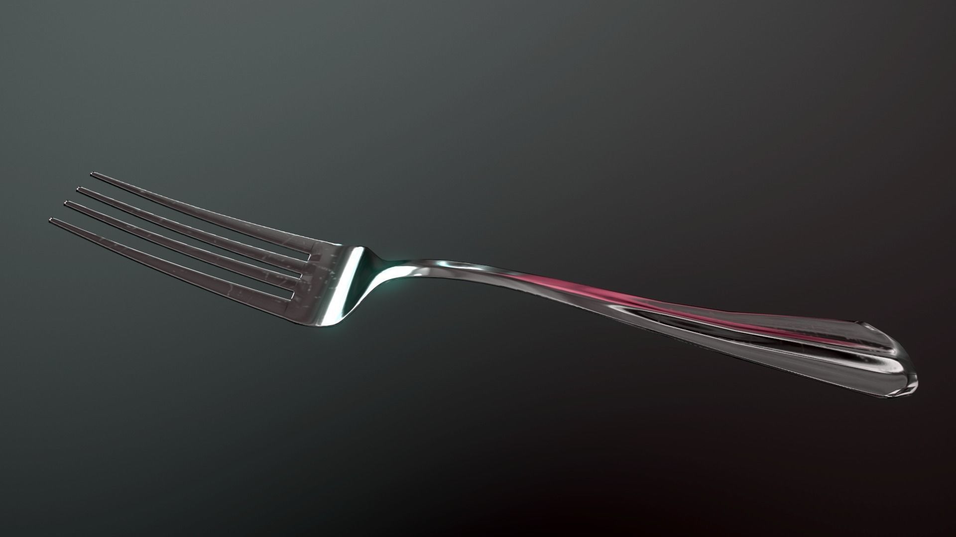 Silver flatware - Game ready low-poly 3D model and textures Low-poly 3D model_7