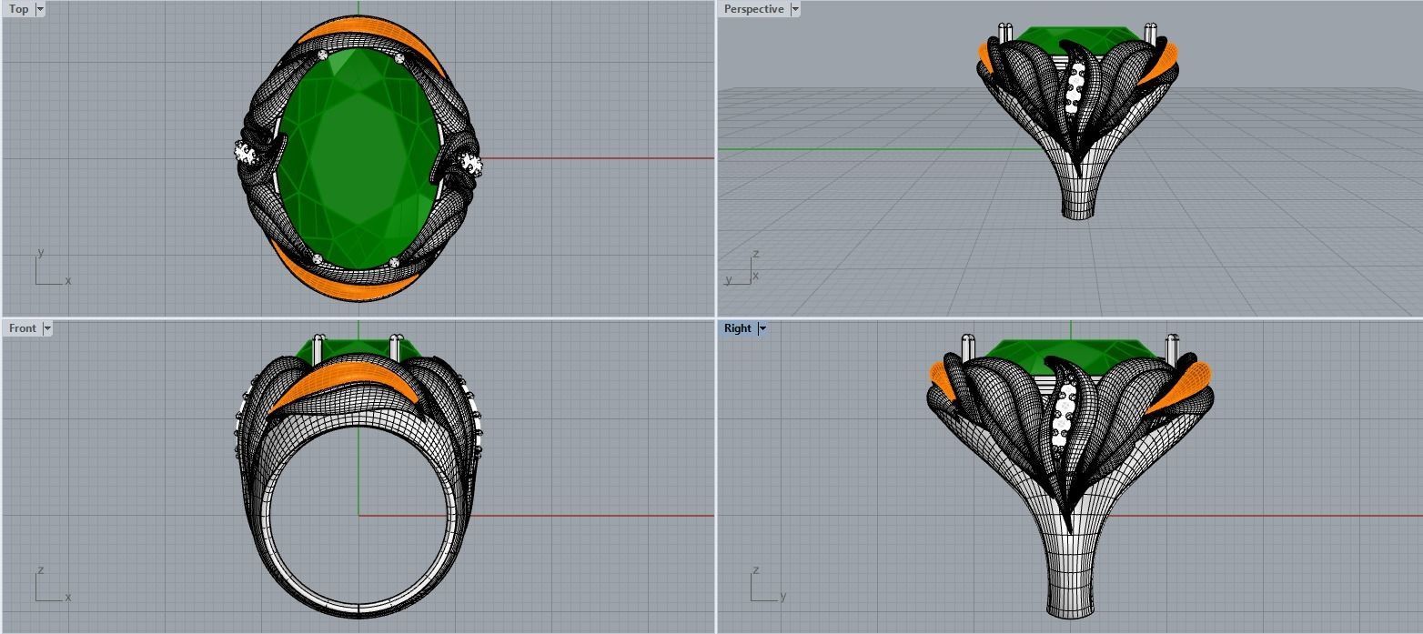 RING LEAF 3D print model_4