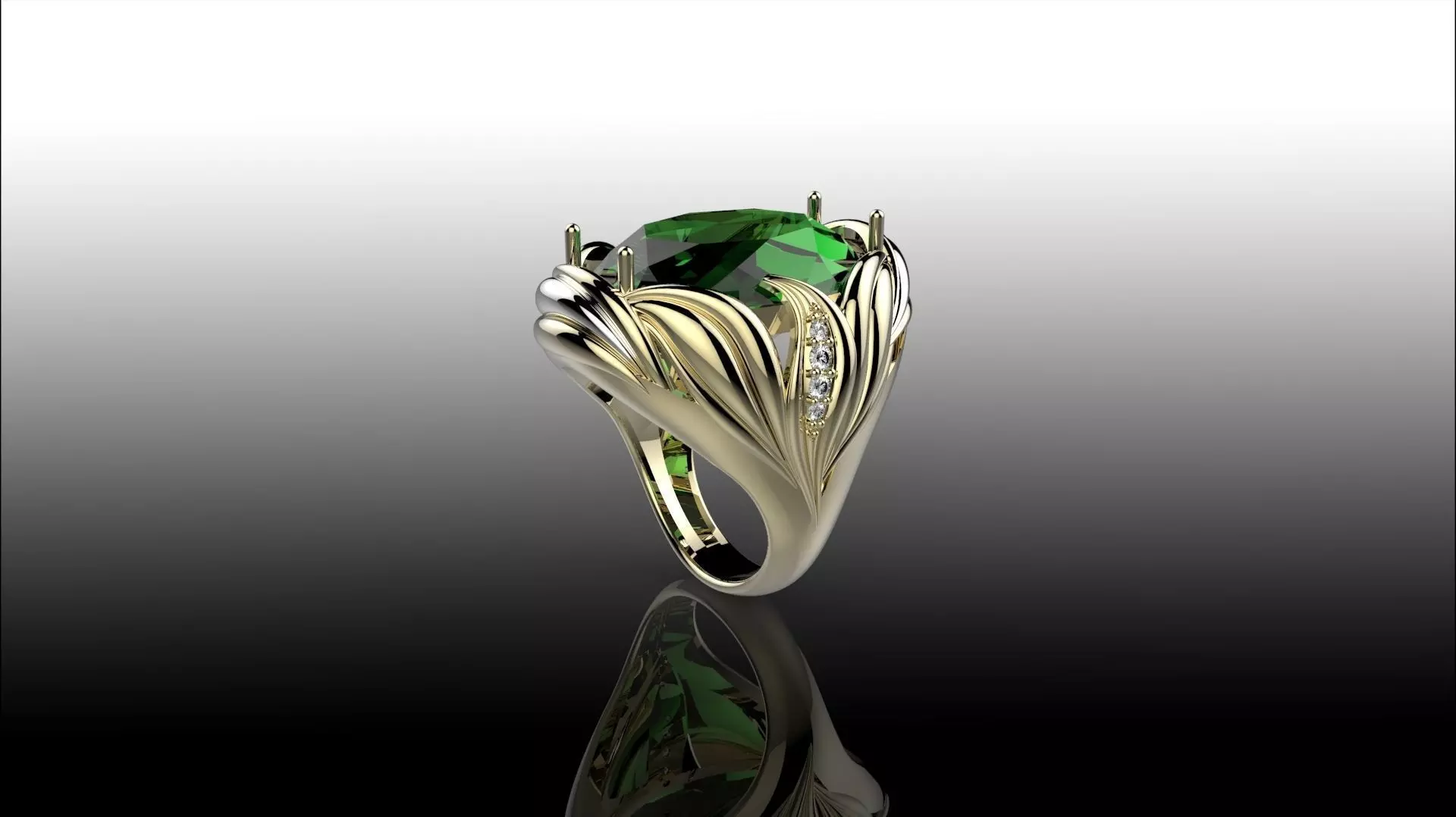 RING LEAF 3D print model_0