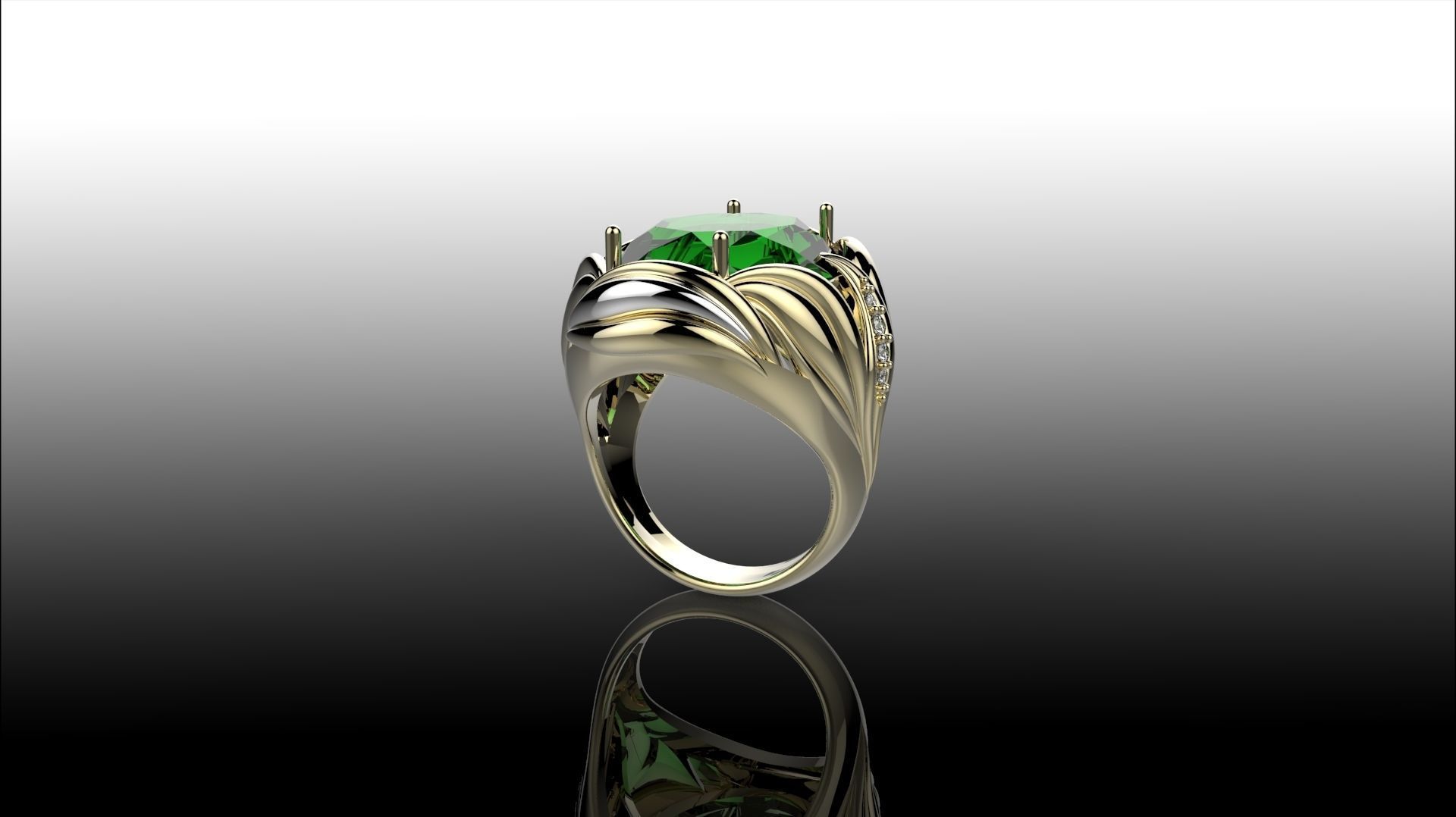 RING LEAF 3D print model_3