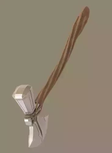 Stormbreaker axe with wooden handle 3D model