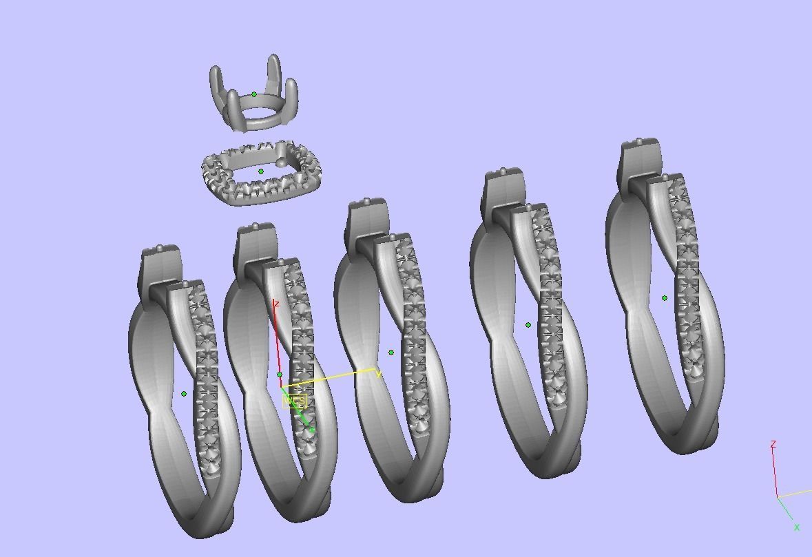 Twisted Vine Halo Diamond Ring 3dmodel N10337 3D print model_10