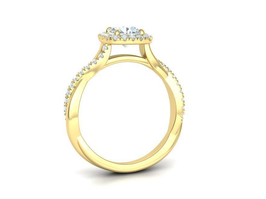 Twisted Vine Halo Diamond Ring 3dmodel N10337 3D print model_11