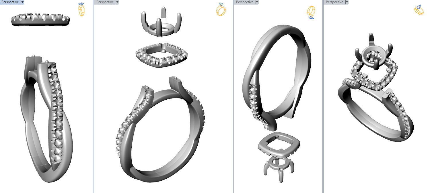 Twisted Vine Halo Diamond Ring 3dmodel N10337 3D print model_18