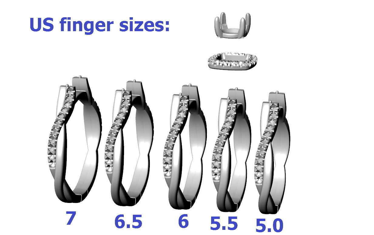 Twisted Vine Halo Diamond Ring 3dmodel N10337 3D print model_19