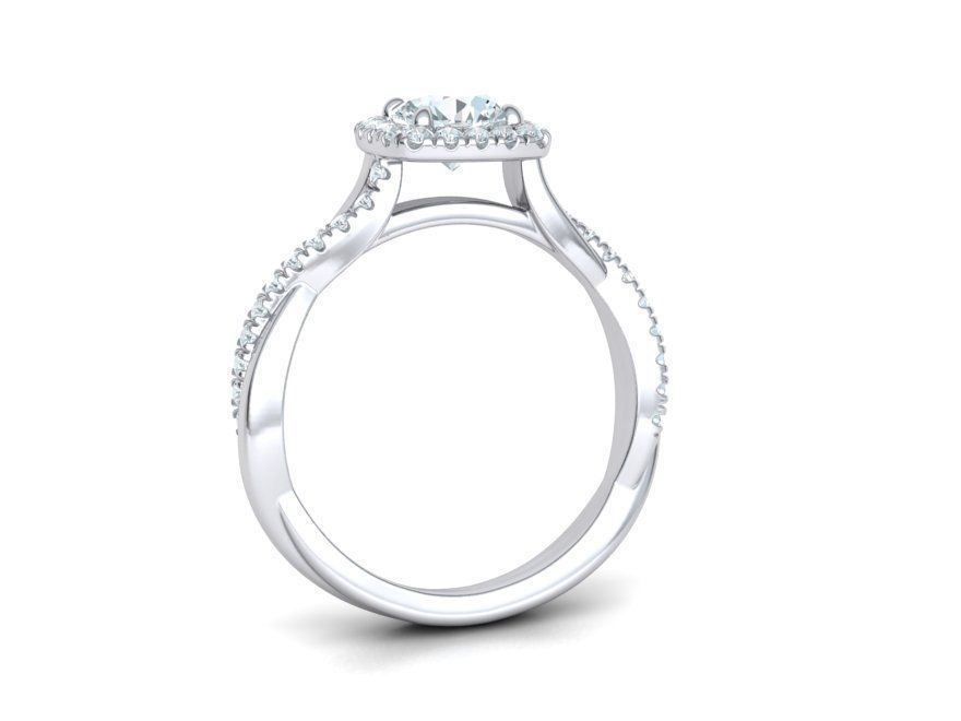 Twisted Vine Halo Diamond Ring 3dmodel N10337 3D print model_12