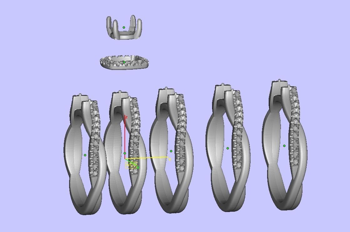 Twisted Vine Halo Diamond Ring 3dmodel N10337 3D print model_9
