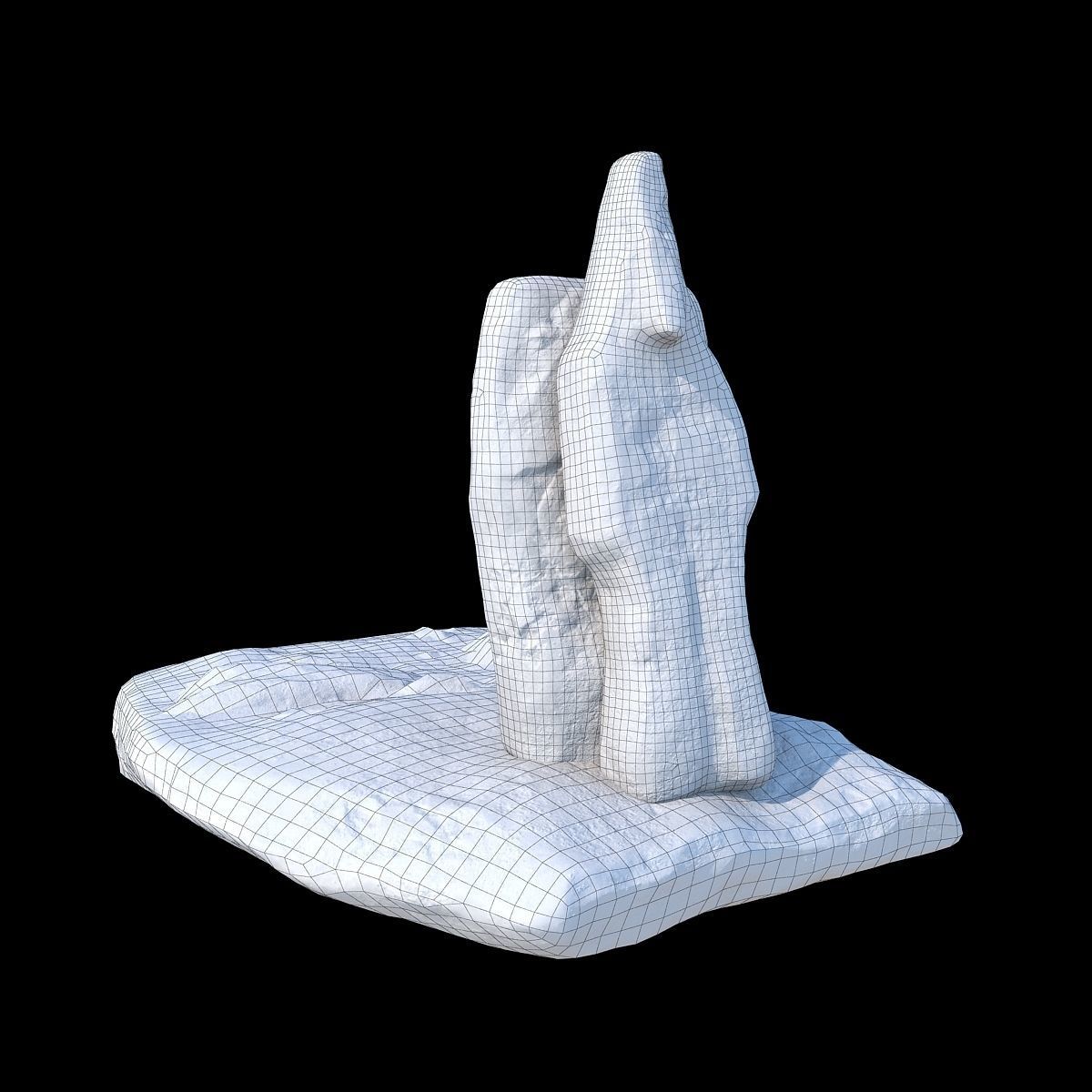 Stone totems kit with PBR workflow for V-Ray 3D model_2