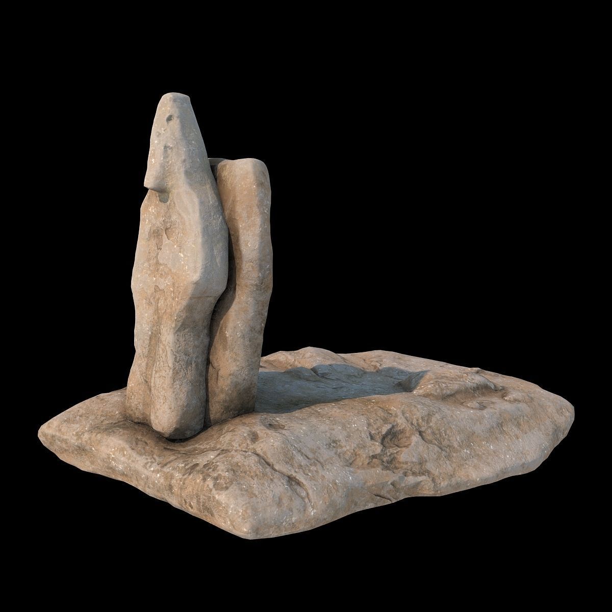 Stone totems kit with PBR workflow for V-Ray 3D model_3