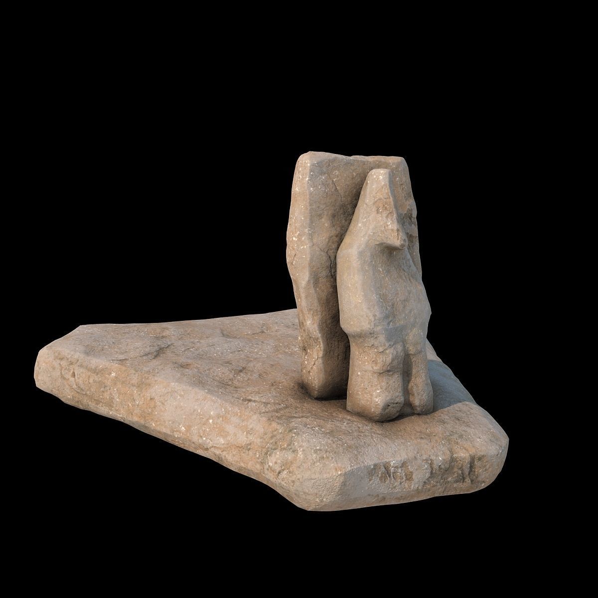 Stone totems kit with PBR workflow for V-Ray 3D model_11