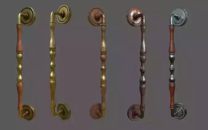 Door Handle Low Poly PBR Unreal