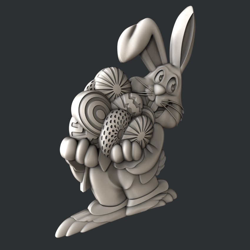 3d STL models for CNC router easter bunny 3D model_1