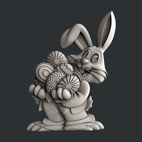 3d STL models for CNC router easter bunny 3D model