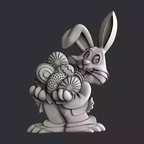 3d STL models for CNC router easter bunny