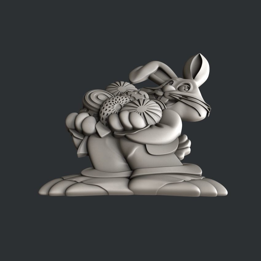 3d STL models for CNC router easter bunny 3D model_3