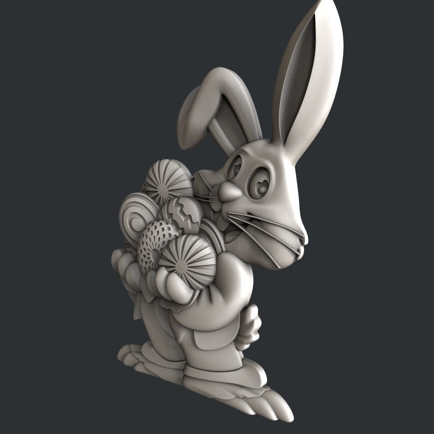 3d STL models for CNC router easter bunny 3D model_2