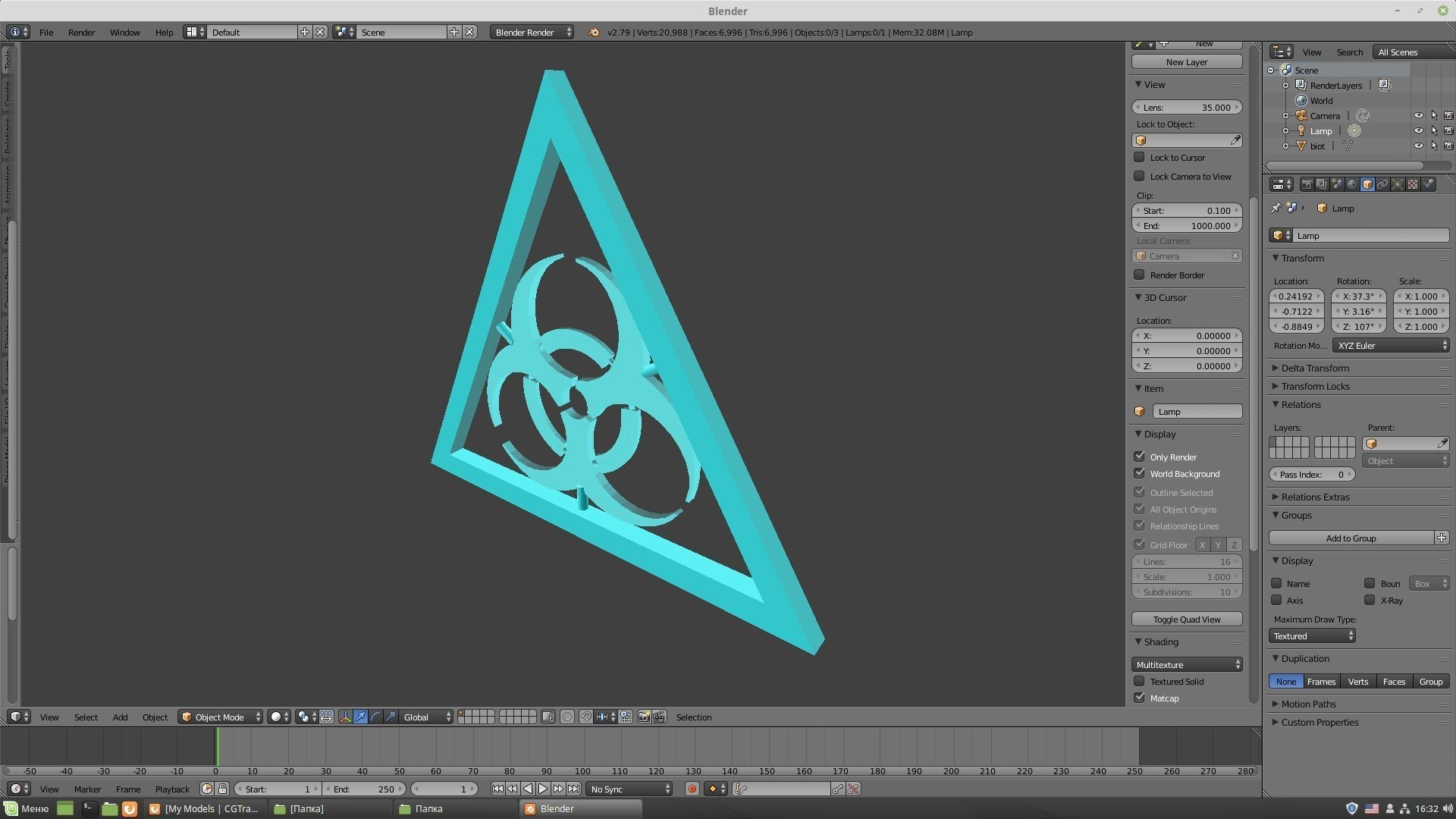 Biological pollution icon 3D print model_1