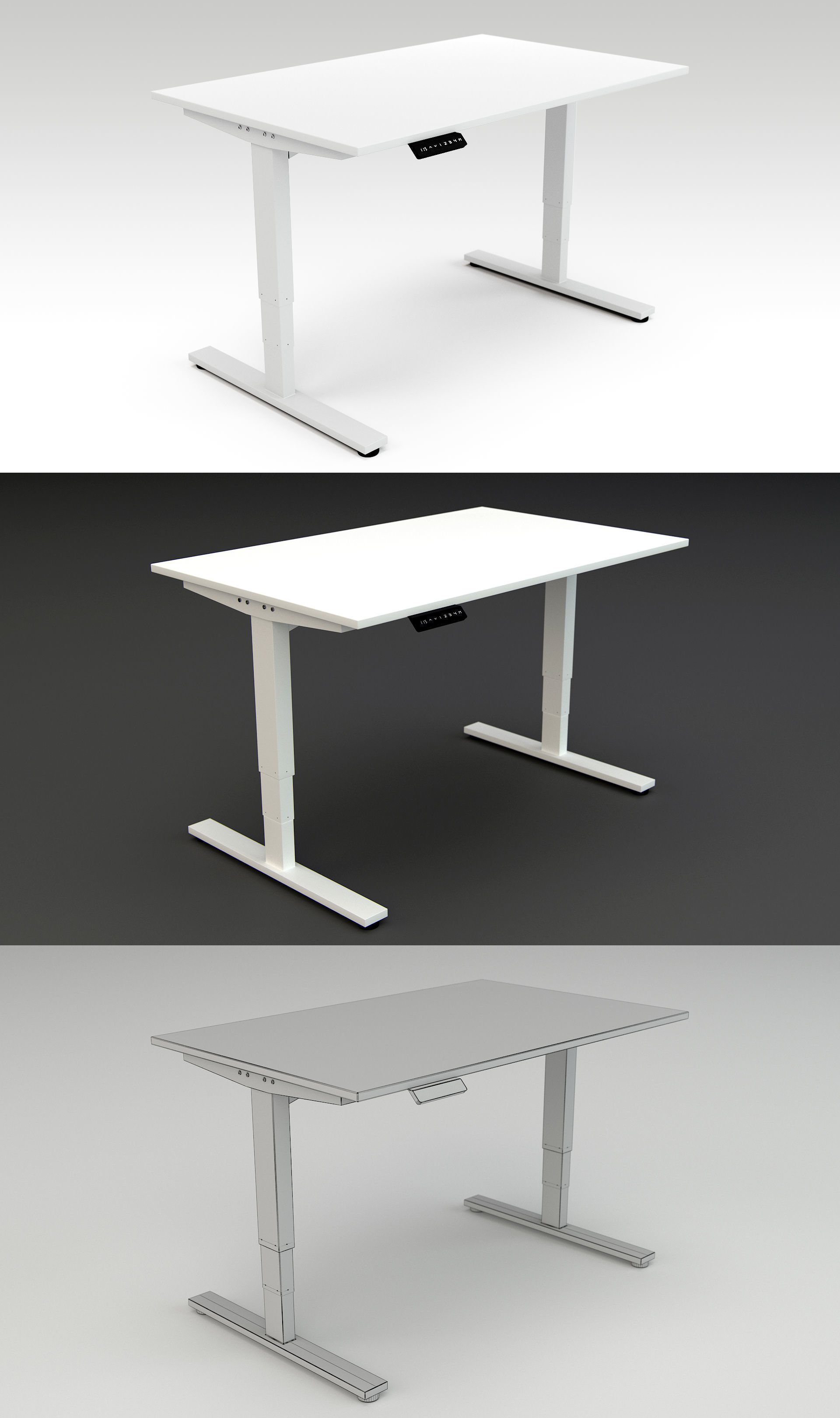 Electric Sit-Stand Desk 3D model_5