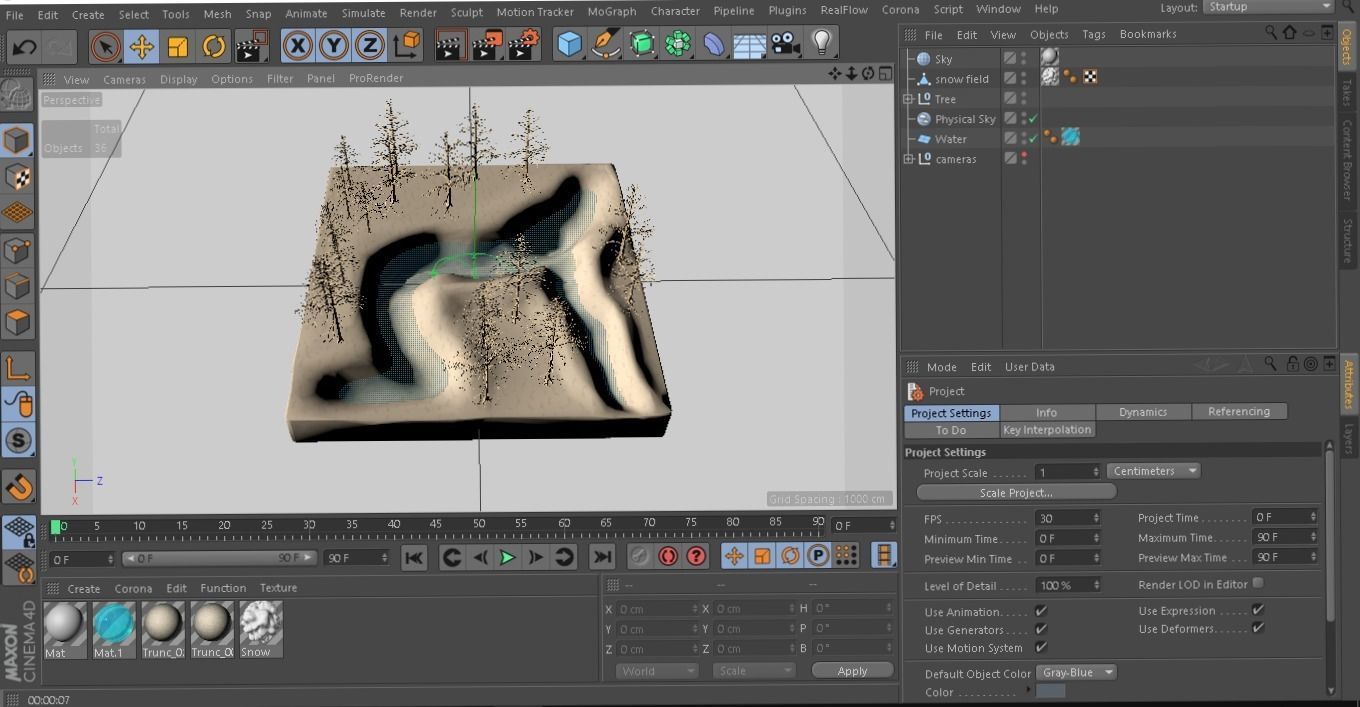 River and snow Free 3D model_13