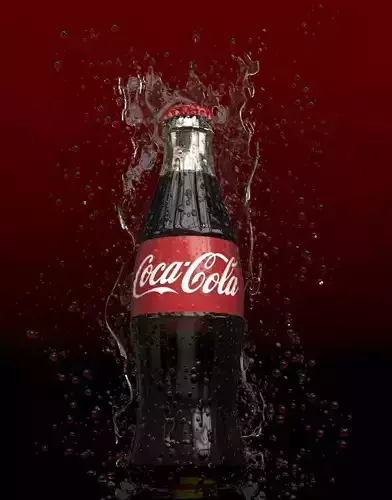 Coke bottle splash