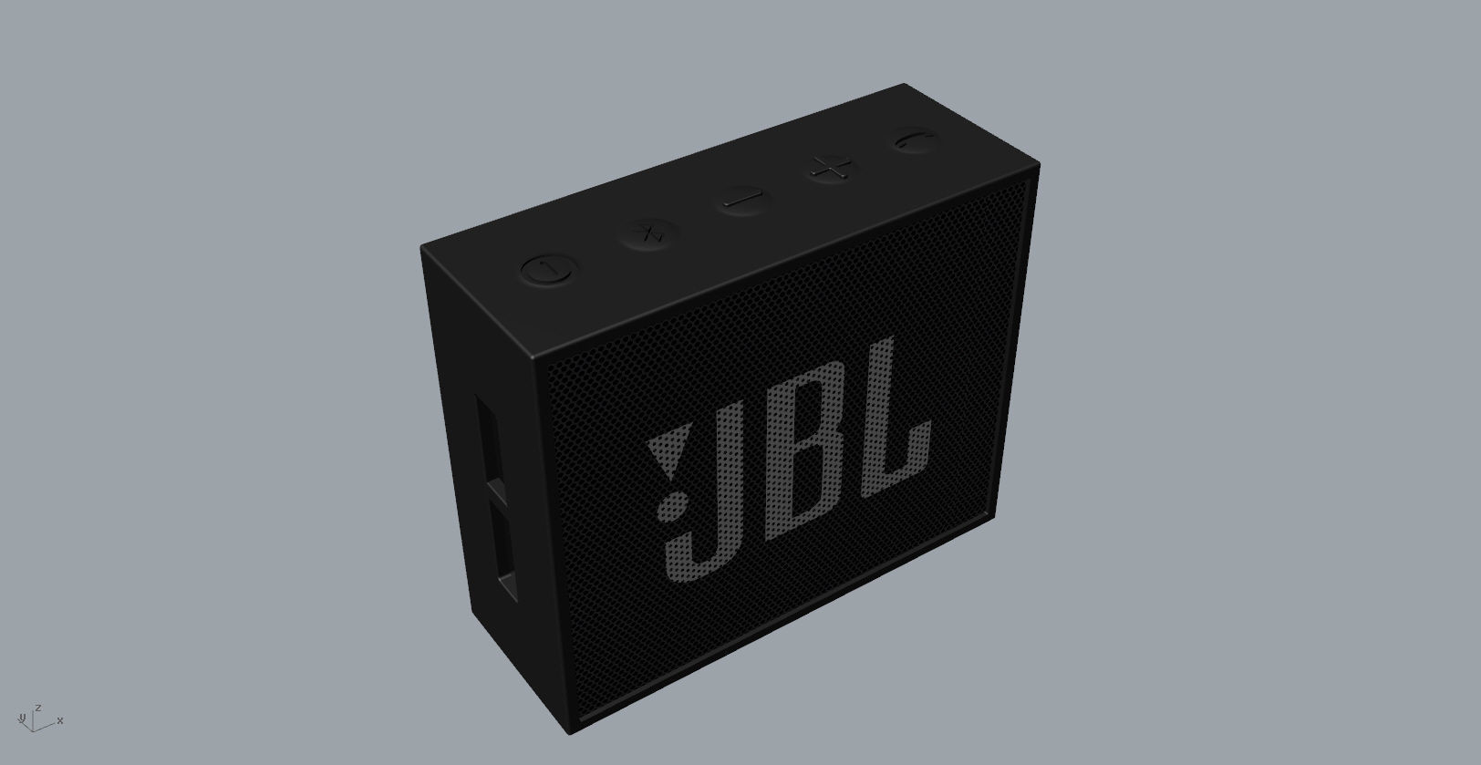 JBL GO1 BLACK SPEAKER -customizable speaker 3d model 3D model_31