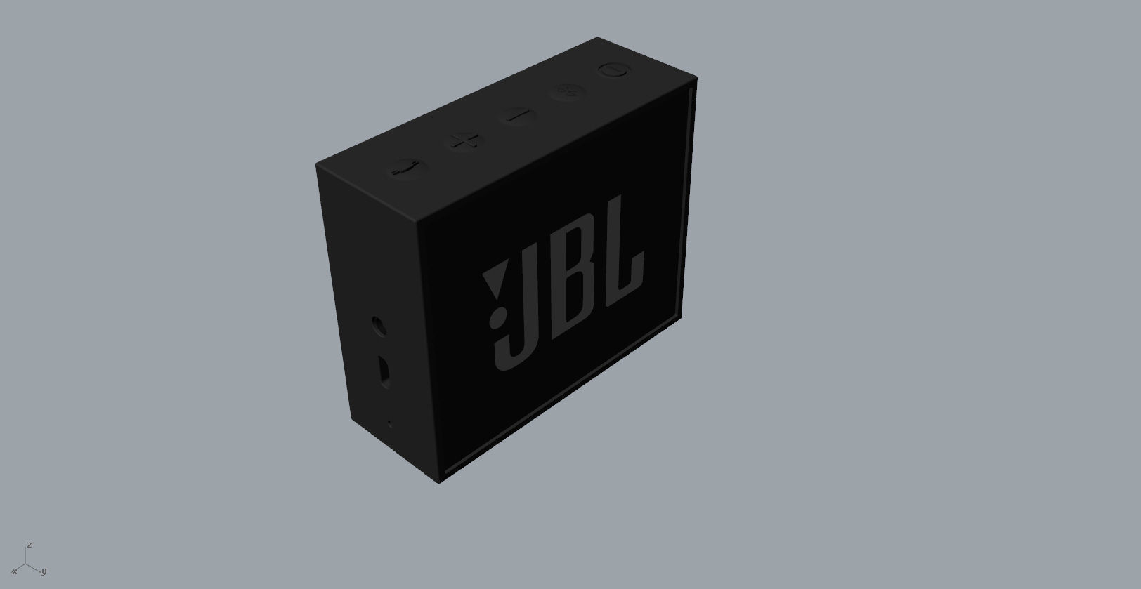 JBL GO1 BLACK SPEAKER -customizable speaker 3d model 3D model_17
