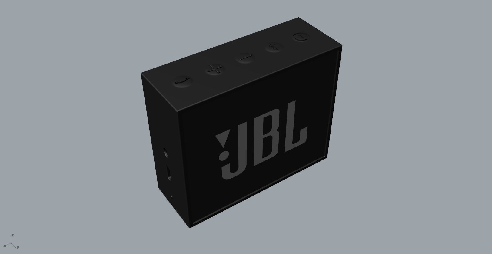 JBL GO1 BLACK SPEAKER -customizable speaker 3d model 3D model_35