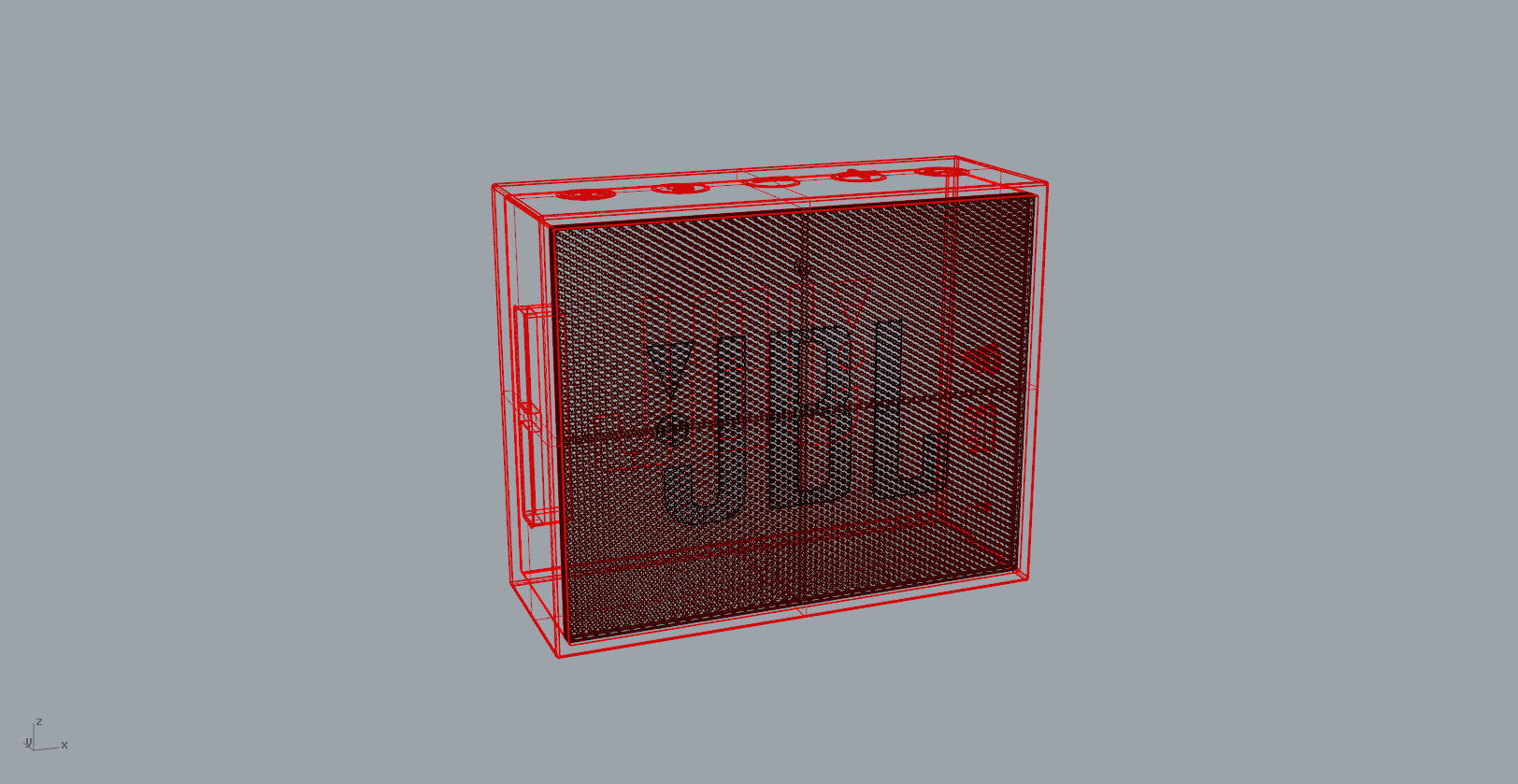 JBL GO1 Blue SPEAKER -customizable speaker 3d model Low-poly 3D model_20