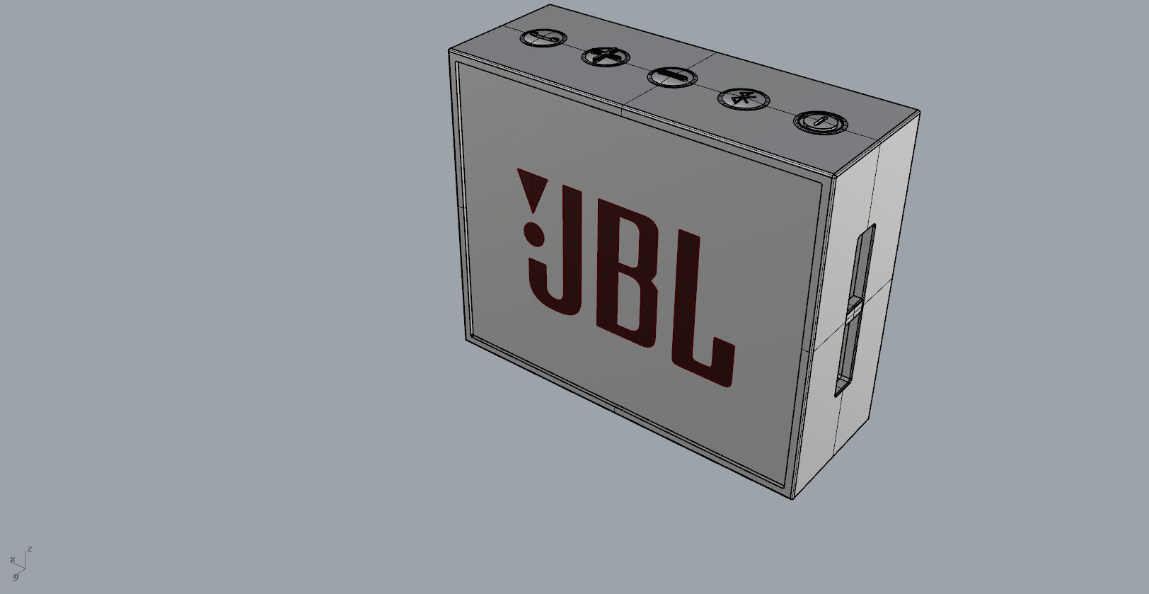 JBL GO1 Blue SPEAKER -customizable speaker 3d model Low-poly 3D model_19