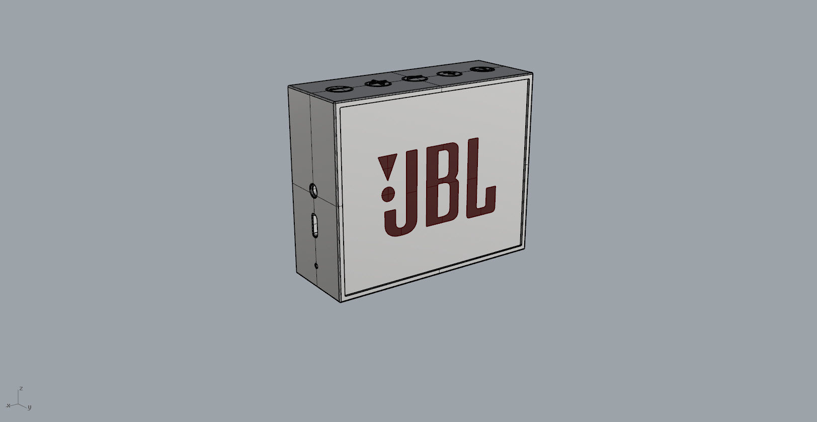 JBL GO1 Blue SPEAKER -customizable speaker 3d model Low-poly 3D model_15