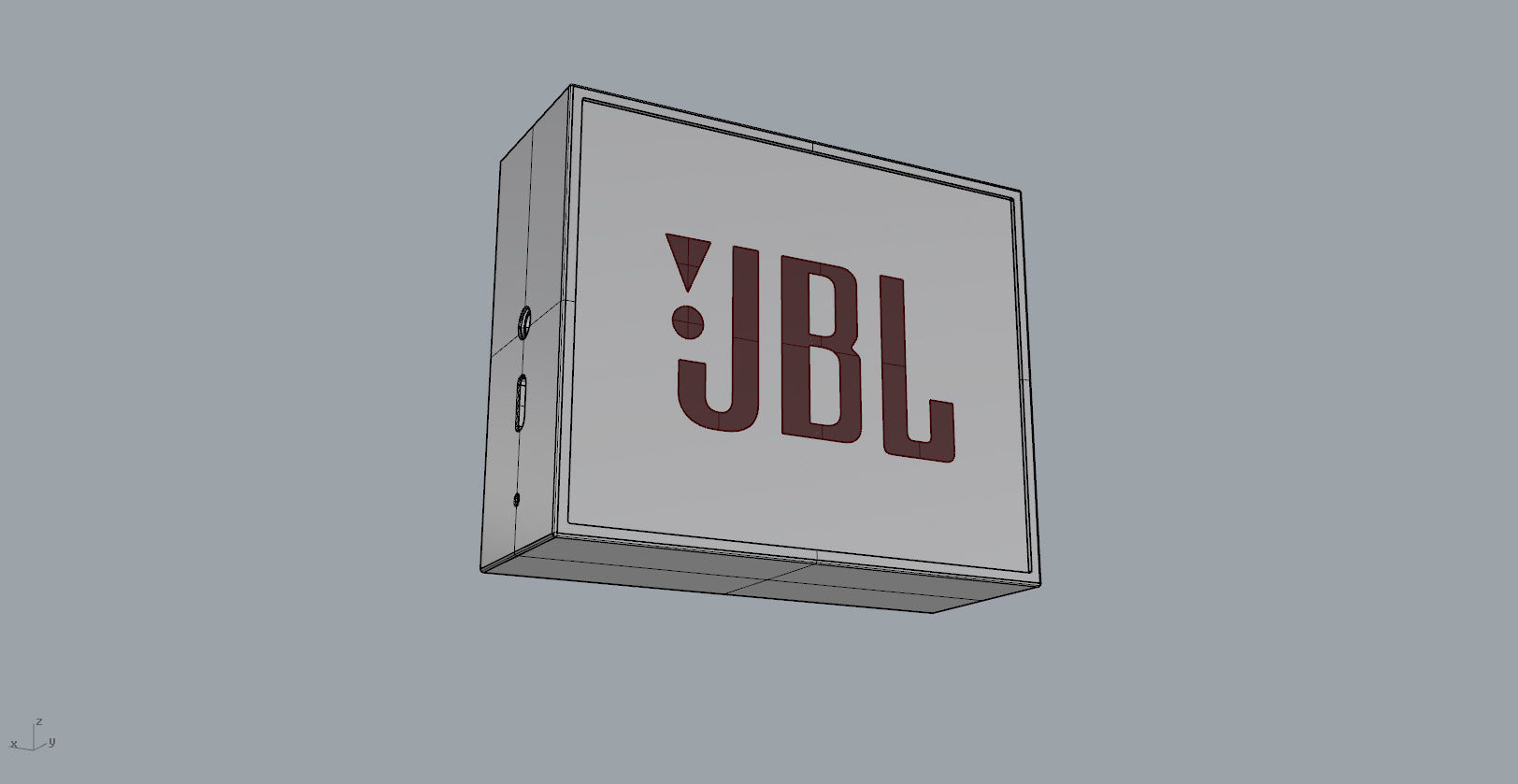 JBL GO1 Blue SPEAKER -customizable speaker 3d model Low-poly 3D model_16