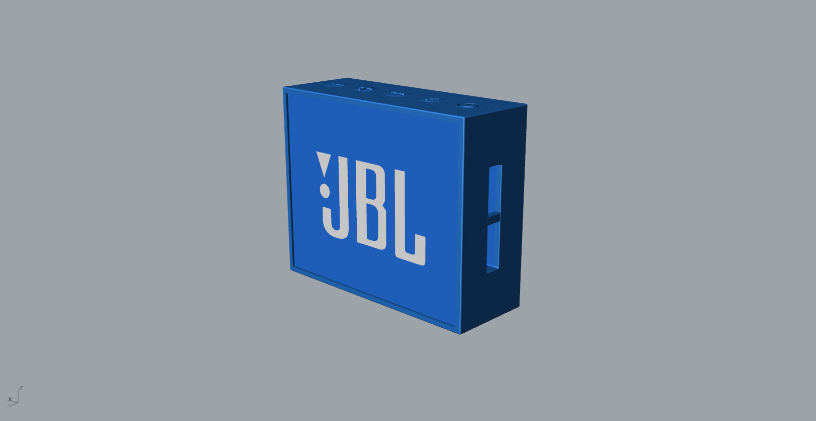 JBL GO1 Blue SPEAKER -customizable speaker 3d model Low-poly 3D model_9