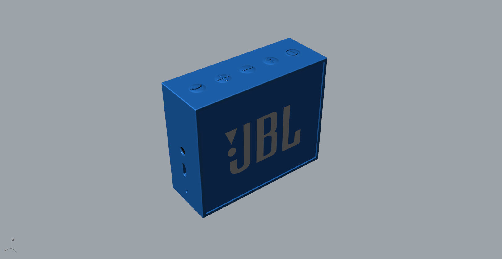 JBL GO1 Blue SPEAKER -customizable speaker 3d model Low-poly 3D model_11
