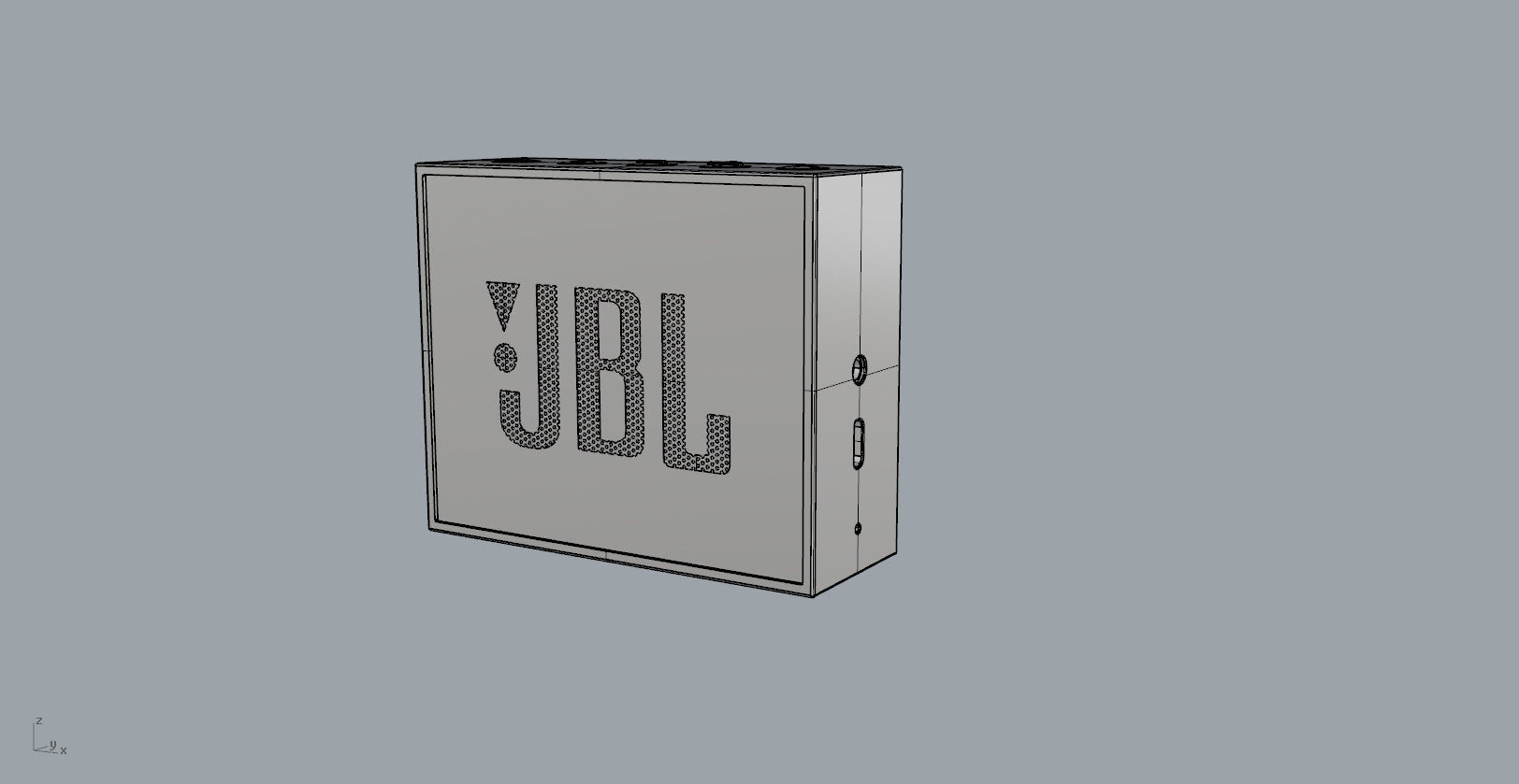 JBL GO1 Blue SPEAKER -customizable speaker 3d model Low-poly 3D model_29