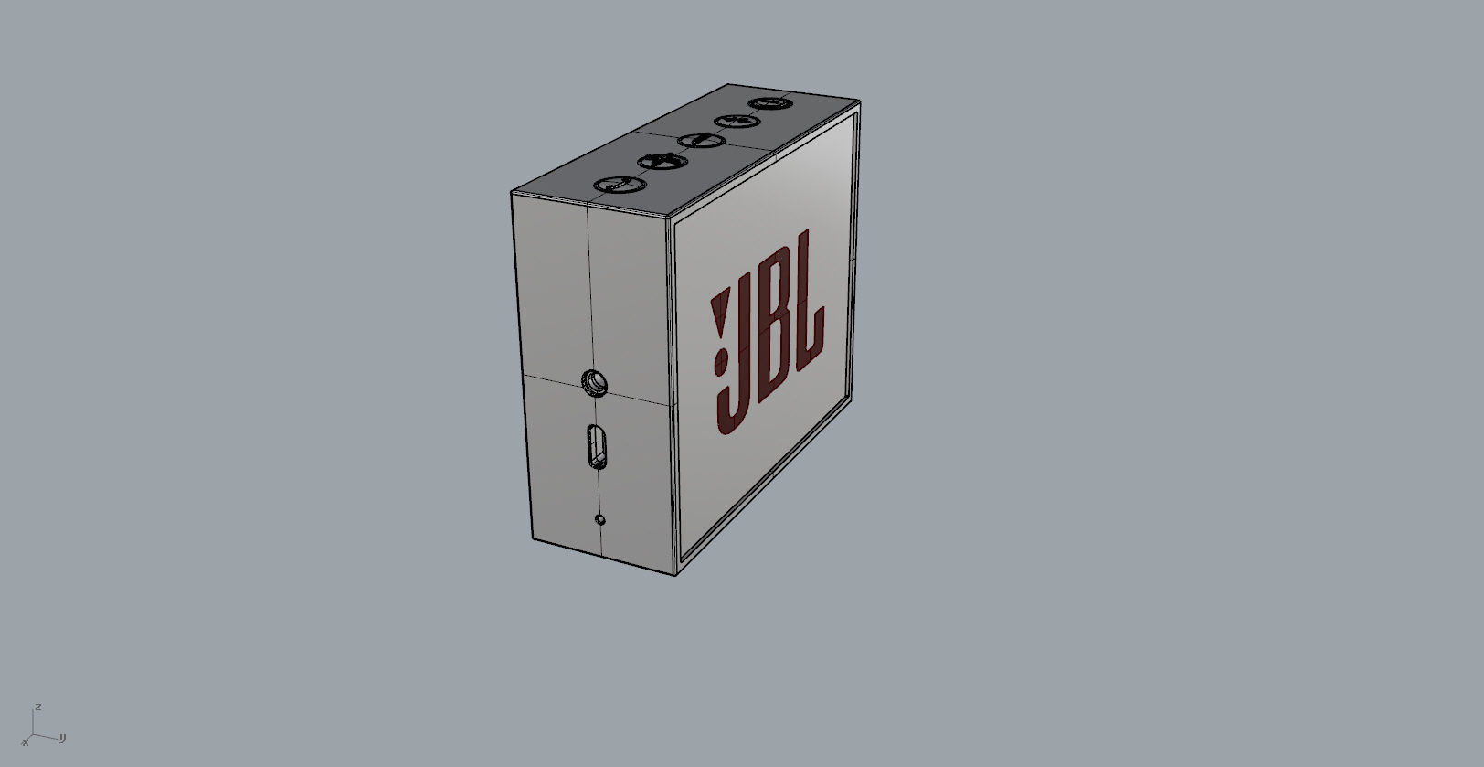 JBL GO1 Blue SPEAKER -customizable speaker 3d model Low-poly 3D model_14