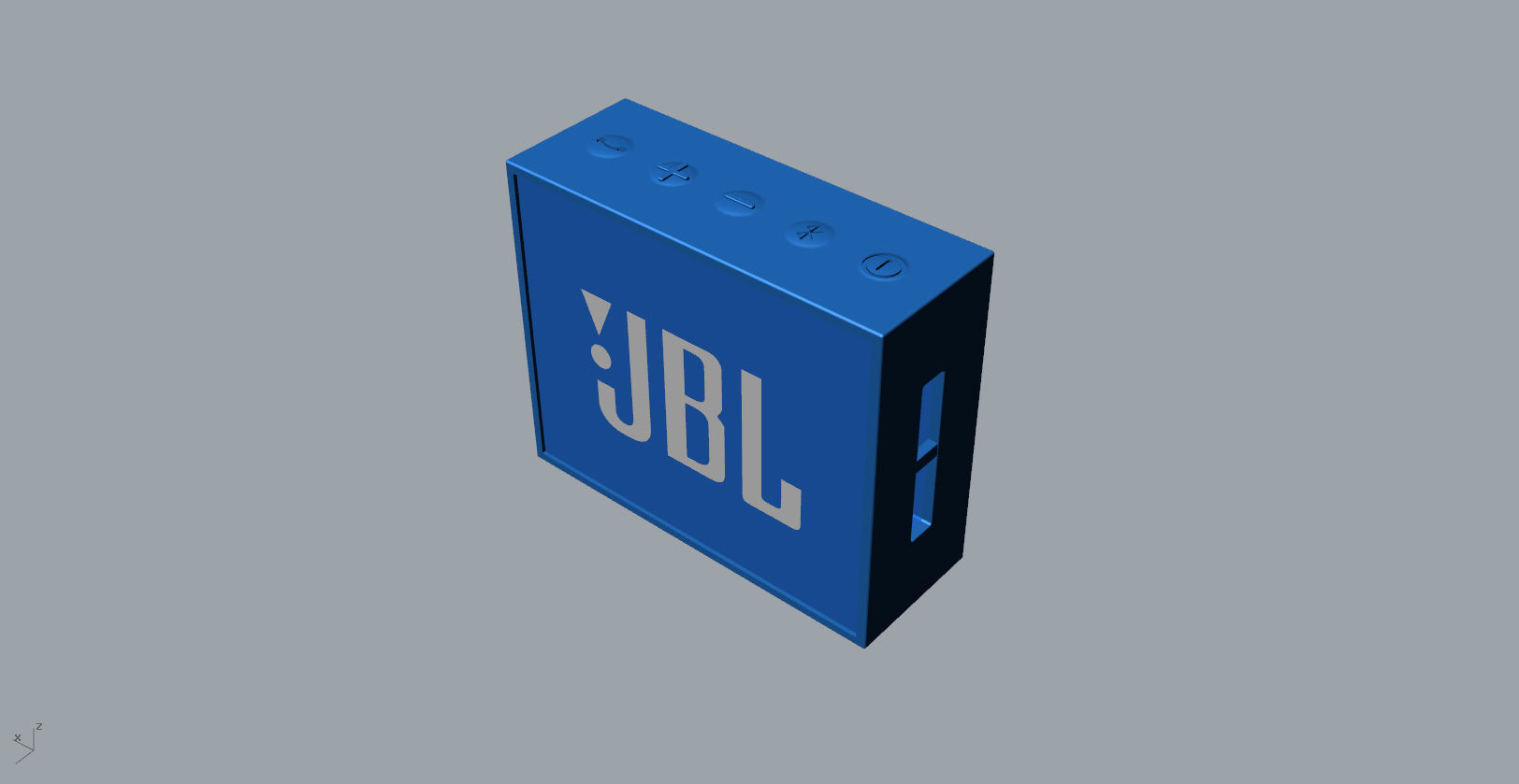 JBL GO1 Blue SPEAKER -customizable speaker 3d model Low-poly 3D model_10
