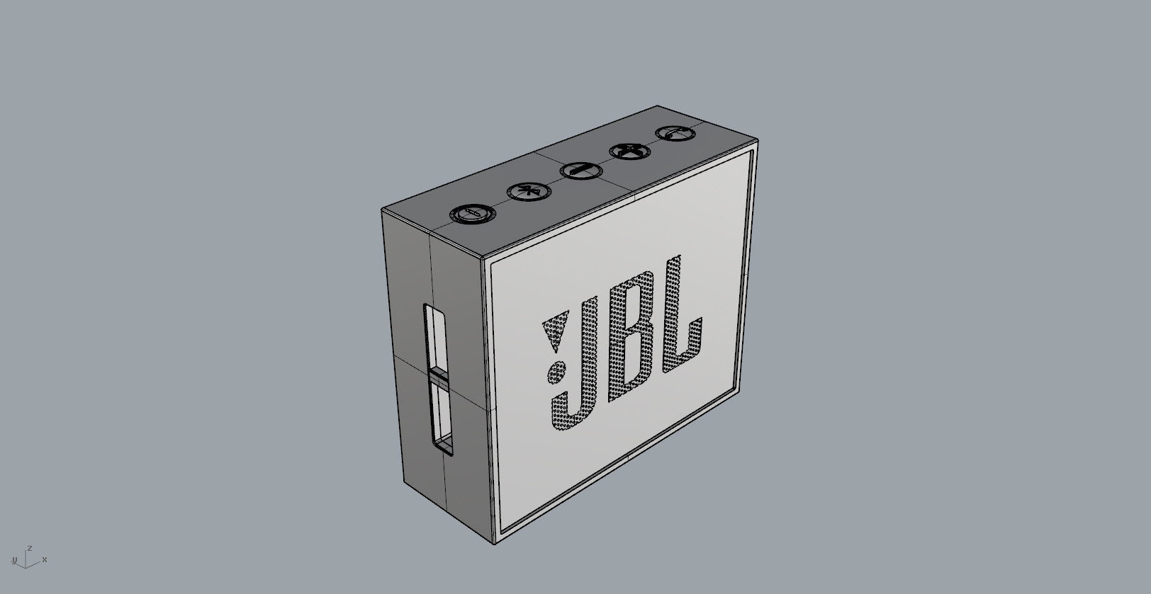 JBL GO1 Blue SPEAKER -customizable speaker 3d model Low-poly 3D model_27