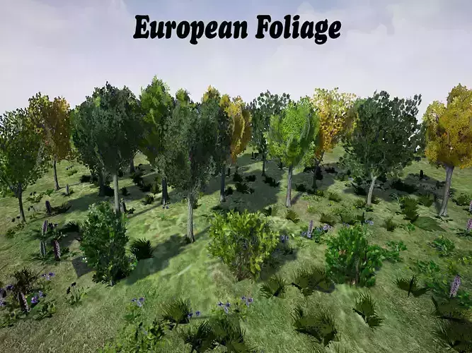 European Foliage for UNREAL 3D model