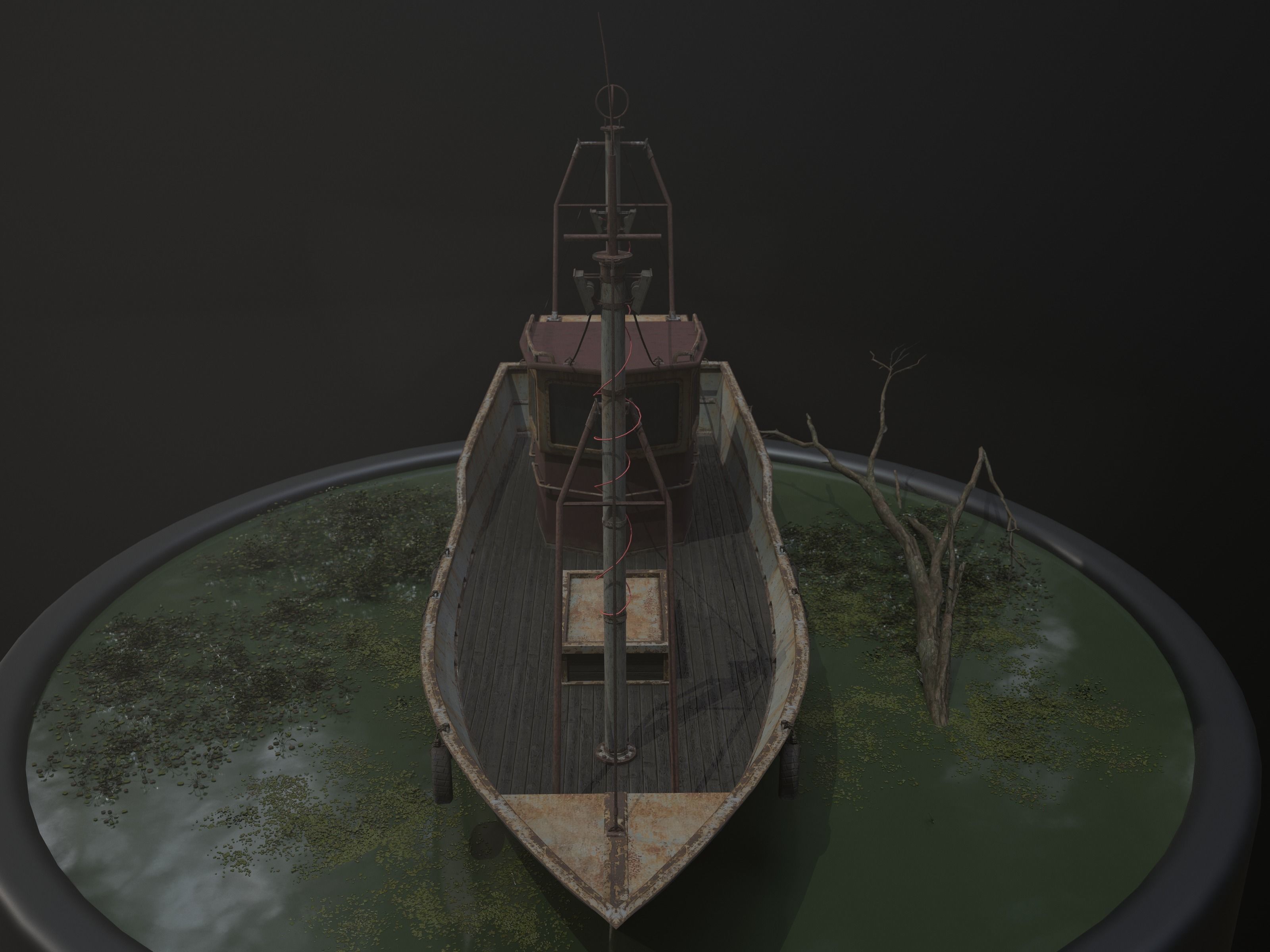 Old Rusty Fishing Boat - PBR and Game-Ready Low-poly 3D model_14