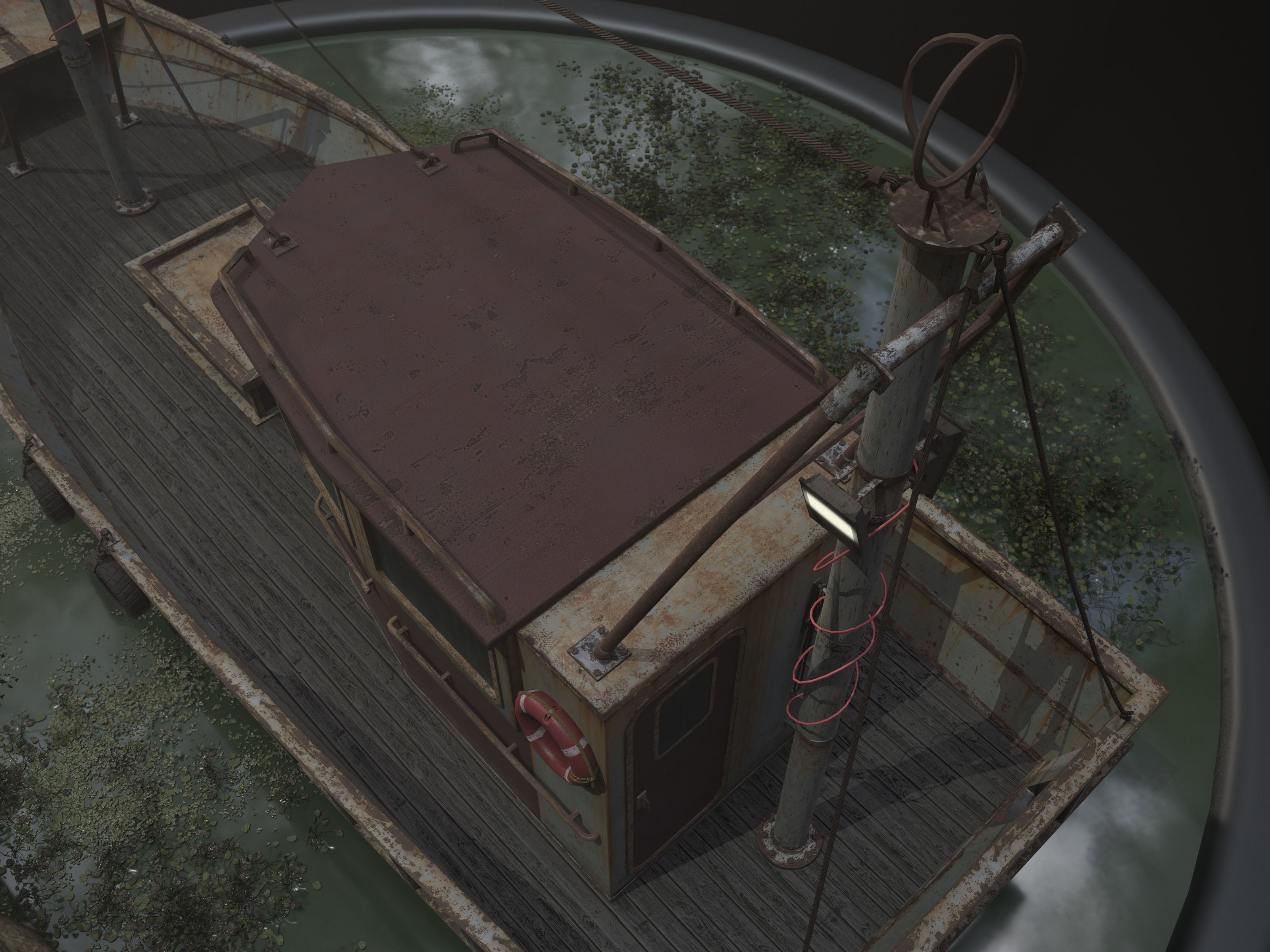 Old Rusty Fishing Boat - PBR and Game-Ready Low-poly 3D model_12