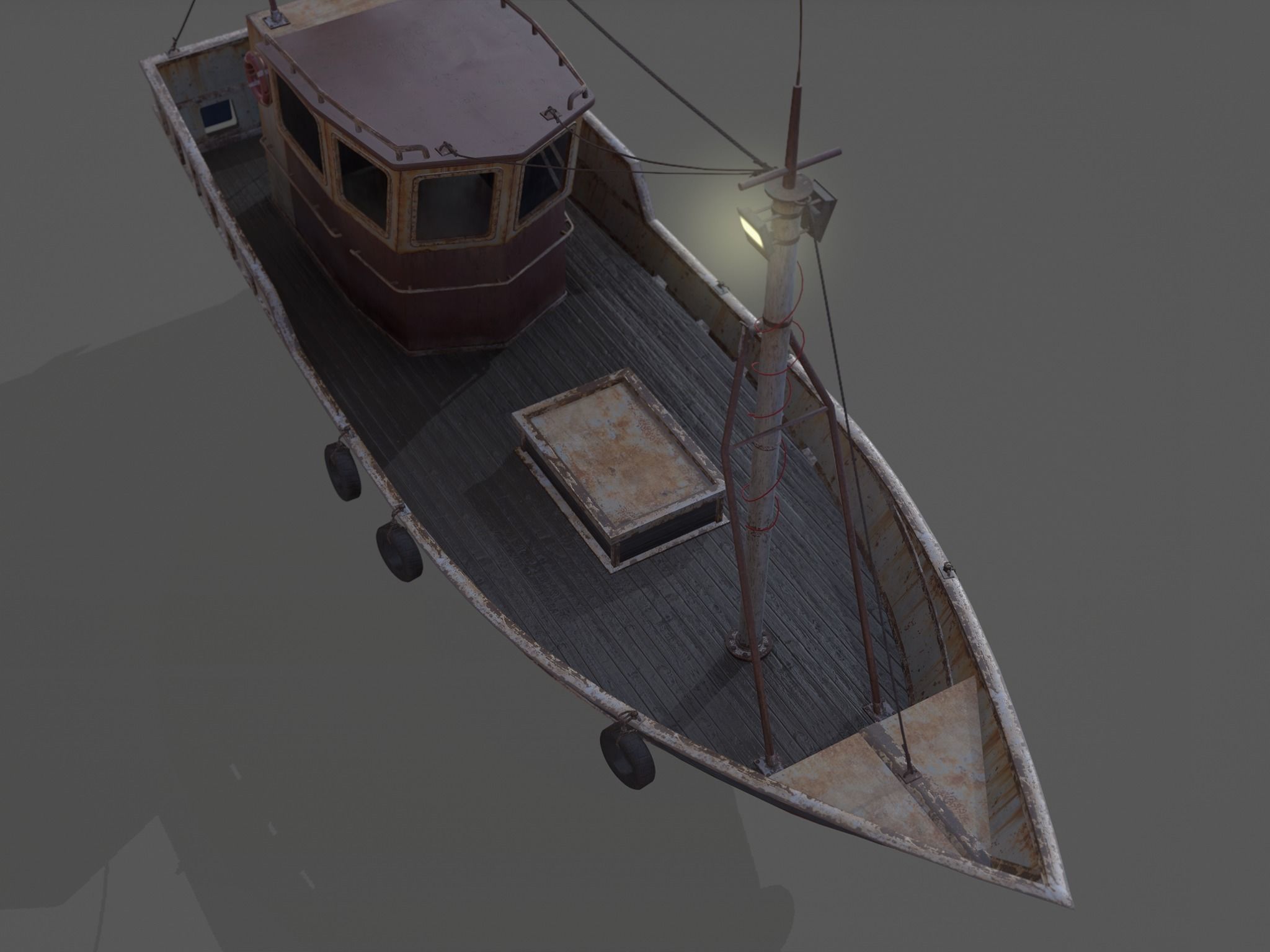 Old Rusty Fishing Boat - PBR and Game-Ready Low-poly 3D model_24