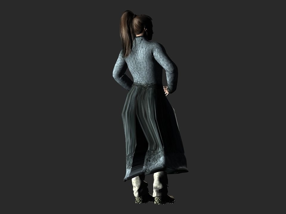 Village woman Low-poly 3D model_37