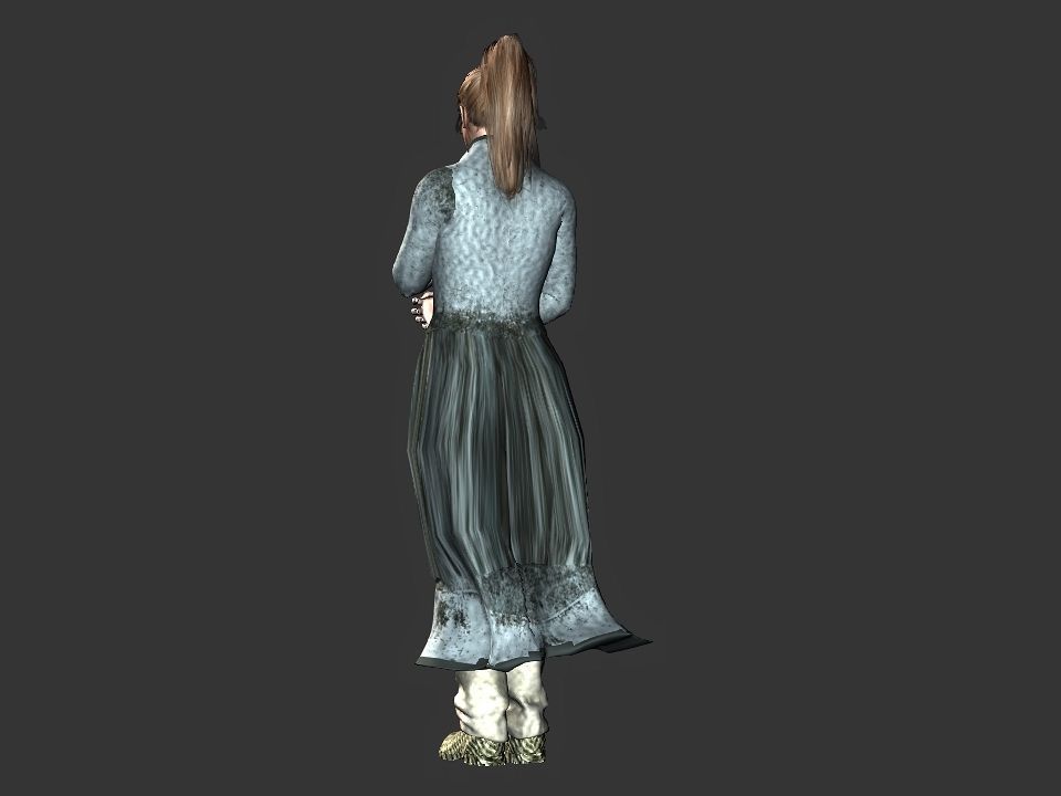 Village woman Low-poly 3D model_28