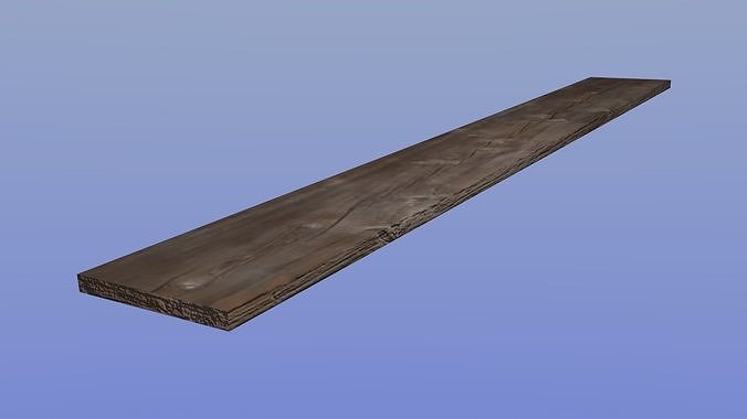Lowpoly plank 1 wooden Free low-poly 3D model