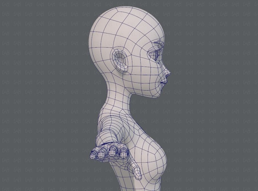 Base mesh woman 17 Low-poly 3D model_27
