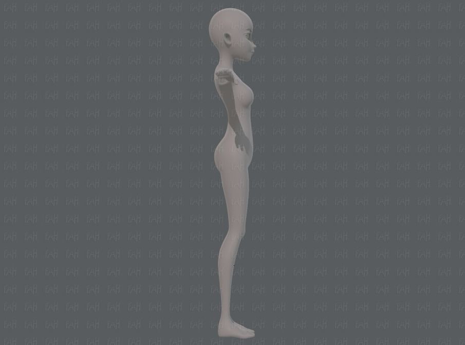 Base mesh woman 17 Low-poly 3D model_3