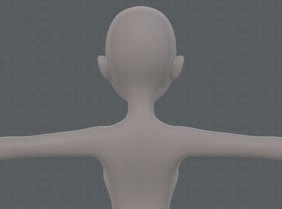 Base mesh woman 17 Low-poly 3D model_21