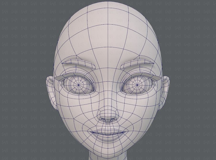 Base mesh woman 17 Low-poly 3D model_34